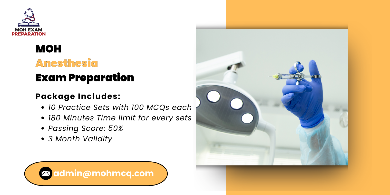 MOH Anesthesia Exam Preparation