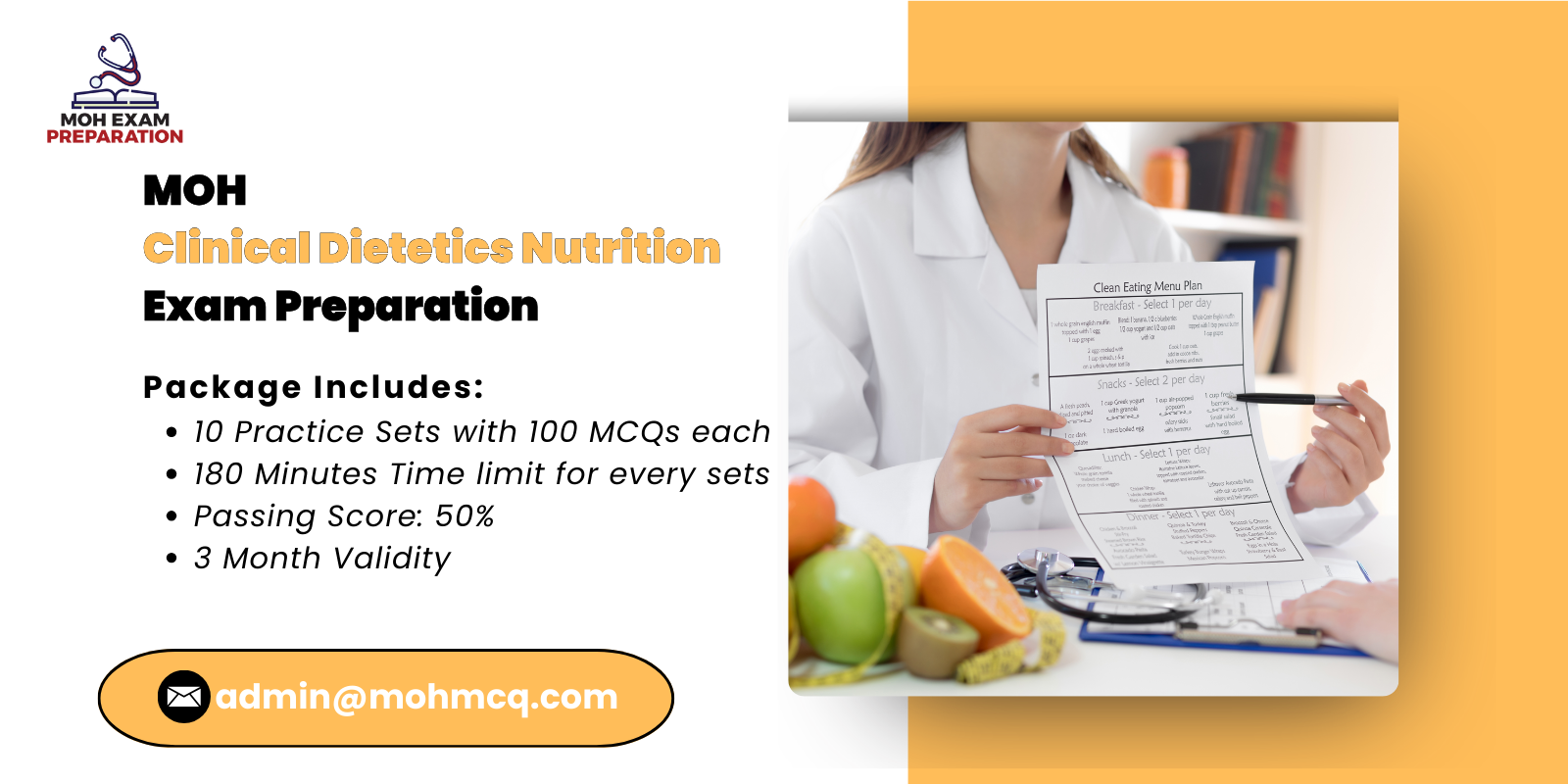 MOH Clinical Dietetics Nutrition Exam Preparation
