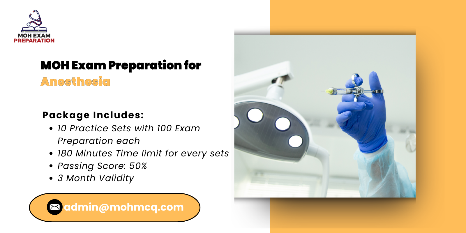 MOH Exam Preparation for Anesthesia