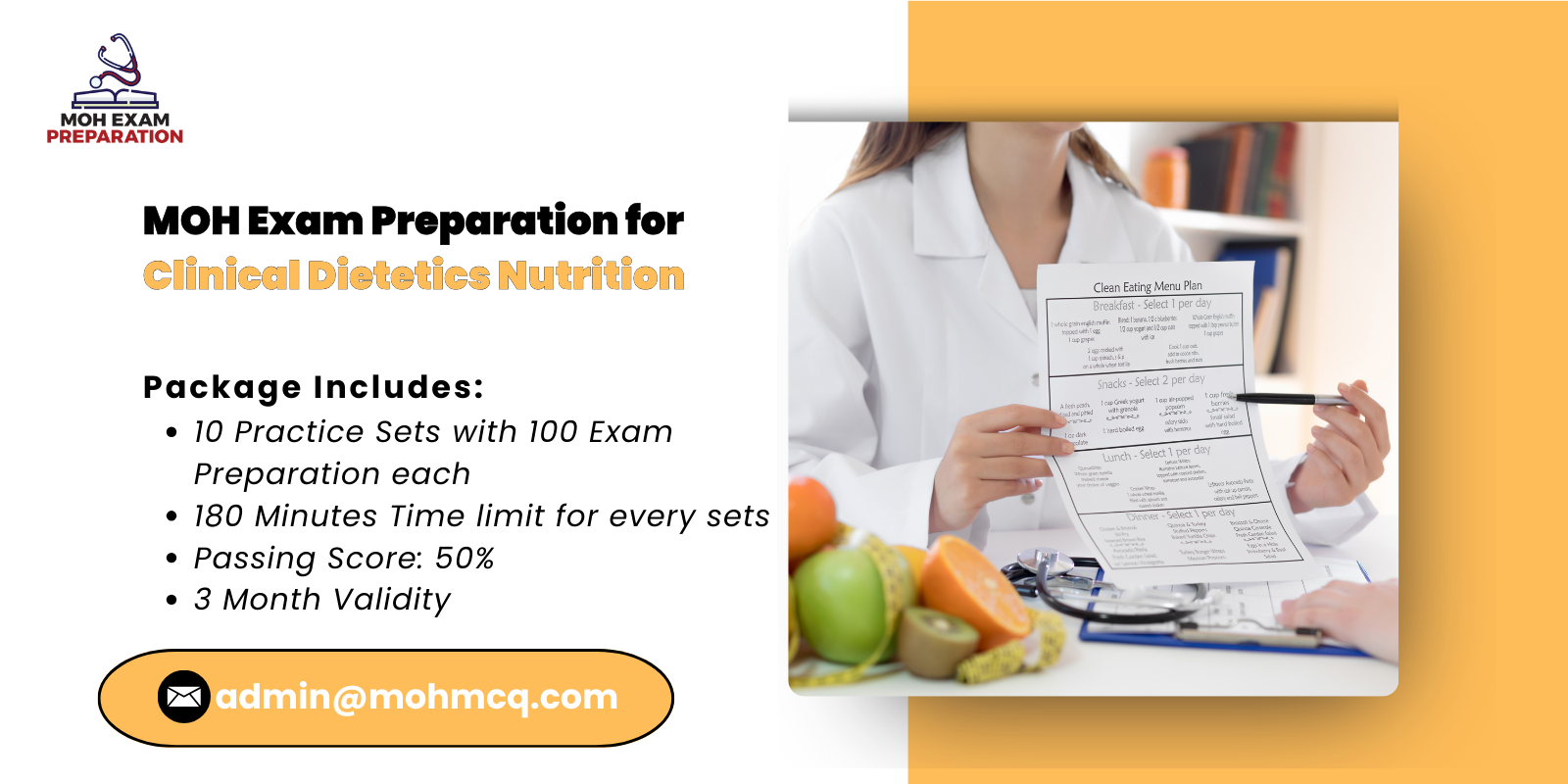 MOH Exam Preparation for Clinical Dietetics Nutrition