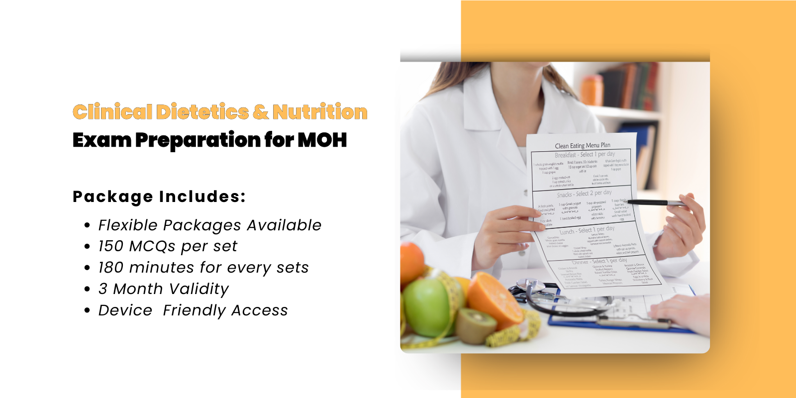 Clinical Dietetics Nutrition Exam Preparation for MOH