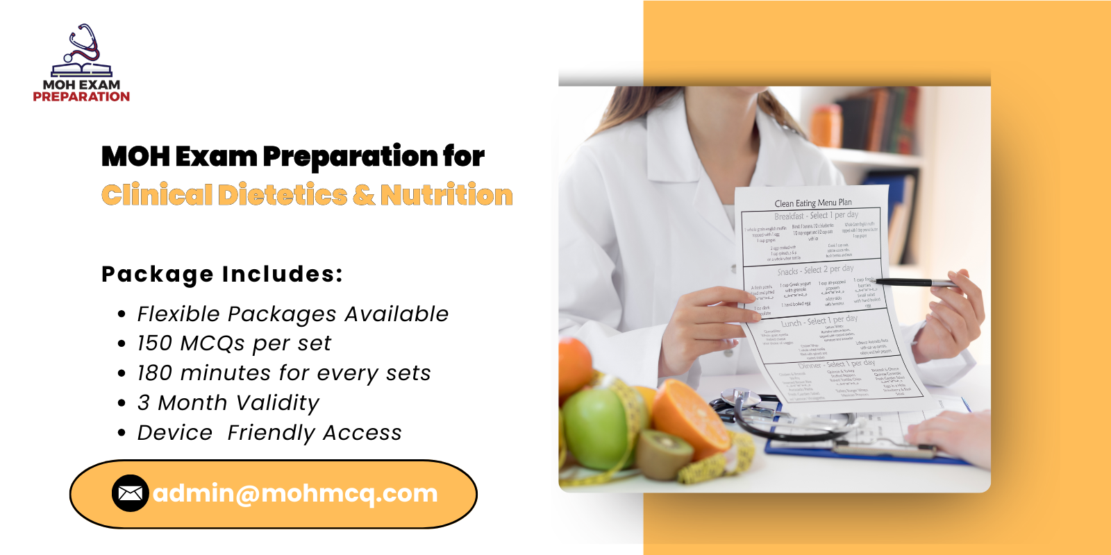 MOH Exam Preparation for Clinical Dietetics Nutrition