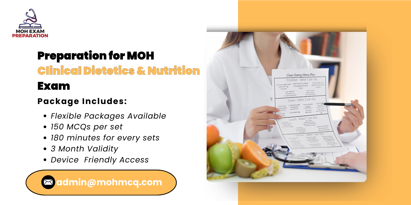 Preparation for MOH Clinical Dietetics Nutrition Exam