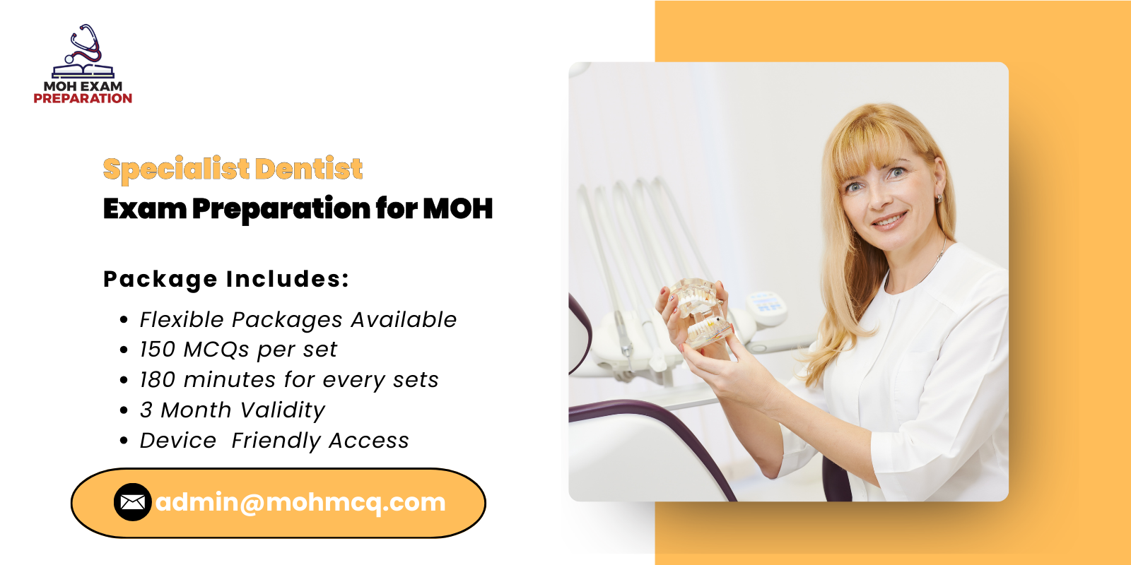 Specialist Dentist Exam Preparation for MOH
